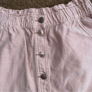 American Eagle faux button elastic waist 26-34 stretch Light Pink Skirt size 8
